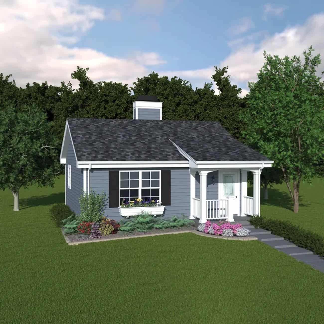 Ranch Home Plan - 1 Bedrms, 1 Baths - 576 Sq Ft - #138-1461
