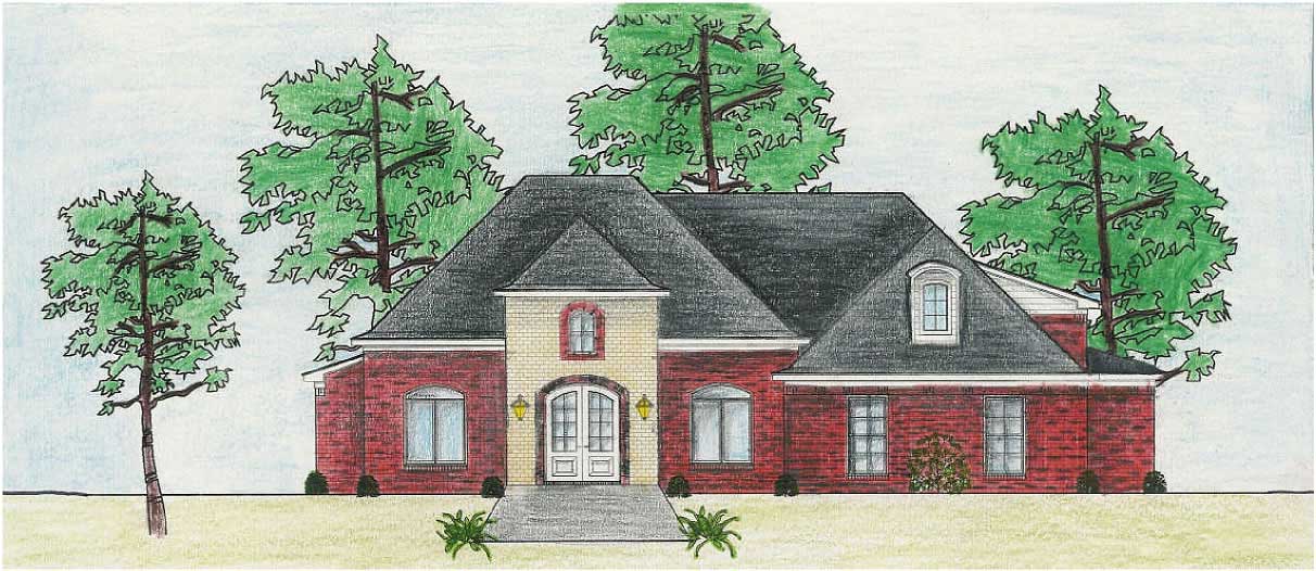3-Bedroom, 2045 Sq Ft European House Plan - 140-1042 - Front Exterior