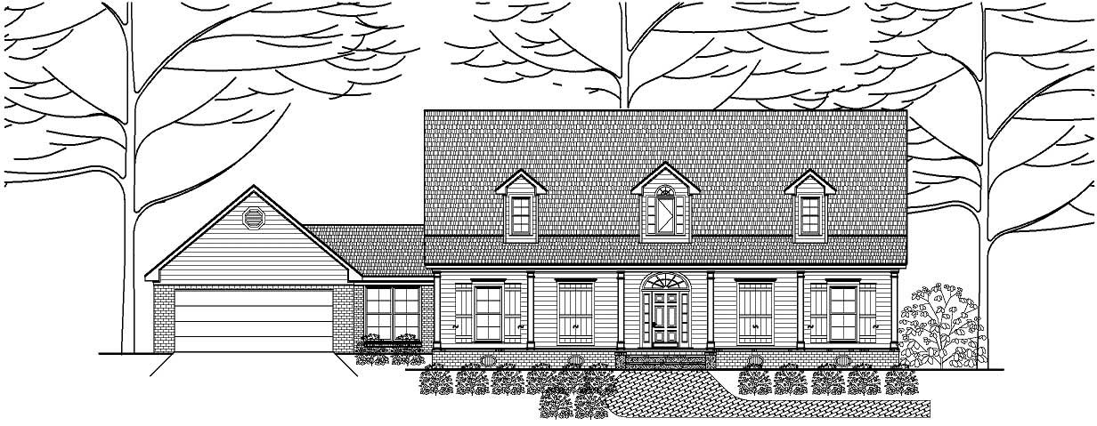 3-Bedroom, 2792 Sq Ft Cape Cod Home Plan - 140-1045 - Main Exterior