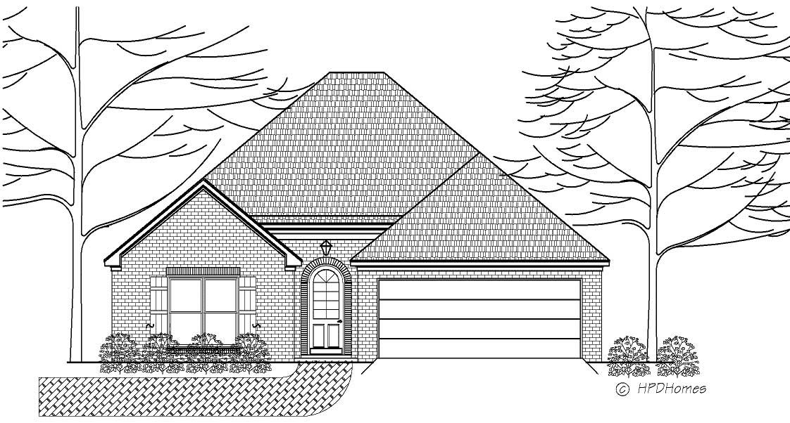 3-Bedroom, 1704 Sq Ft European House Plan - 140-1054 - Front Exterior
