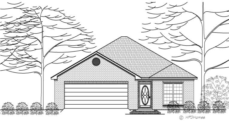 2-Bedroom, 1217 Sq Ft Transitional House Plan - 140-1059 - Front Exterior