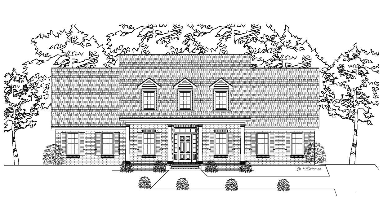 3-Bedroom, 2174 Sq Ft Cape Cod Home Plan - 140-1068 - Main Exterior