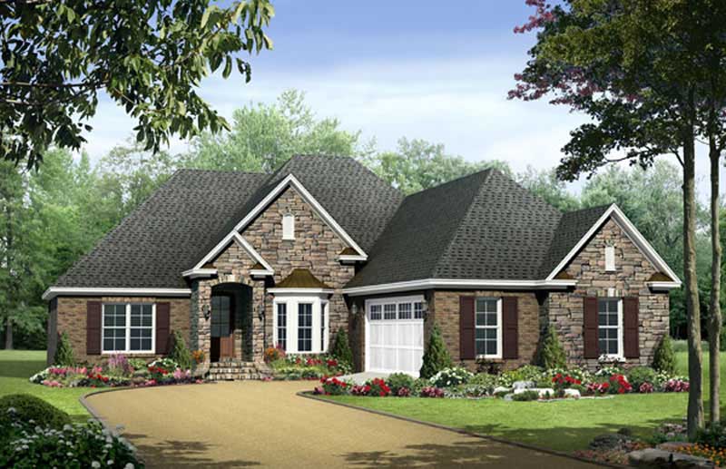 3-Bedroom, 1917 Sq Ft Acadian House Plan - 141-1009 - Front Exterior