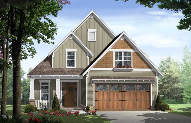 3-Bedroom, 1802 Sq Ft Craftsman Home Plan - 141-1034 - Main Exterior