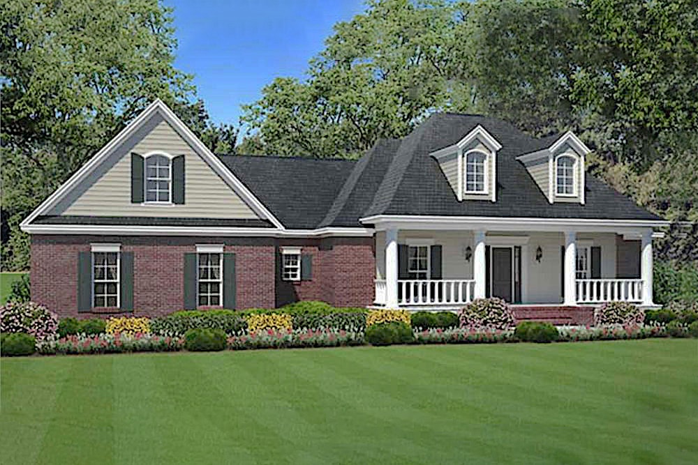 3-Bedroom, 1635 Sq Ft Acadian House Plan - 141-1066 - Front Exterior