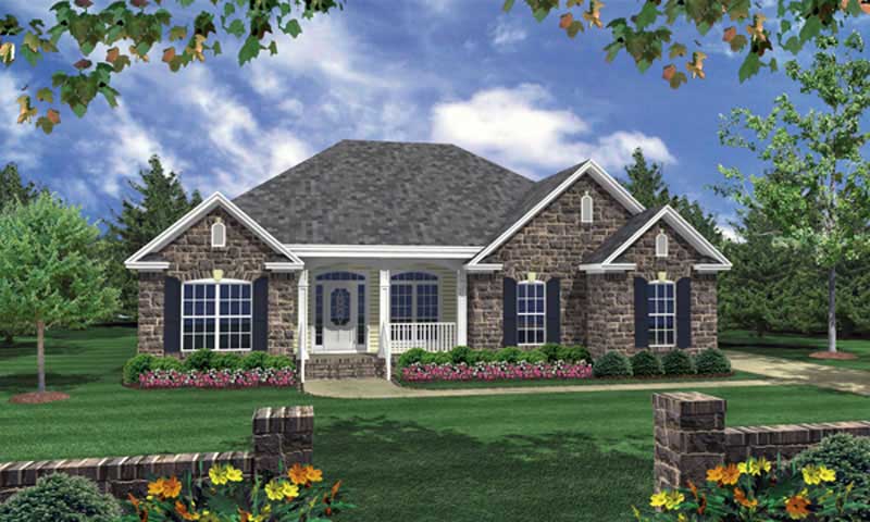 3-Bedroom, 1610 Sq Ft Acadian House Plan - 141-1070 - Front Exterior