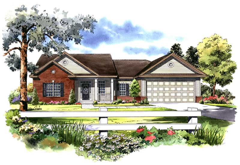 3-Bedroom, 1600 Sq Ft Country House Plan - 141-1198 - Front Exterior