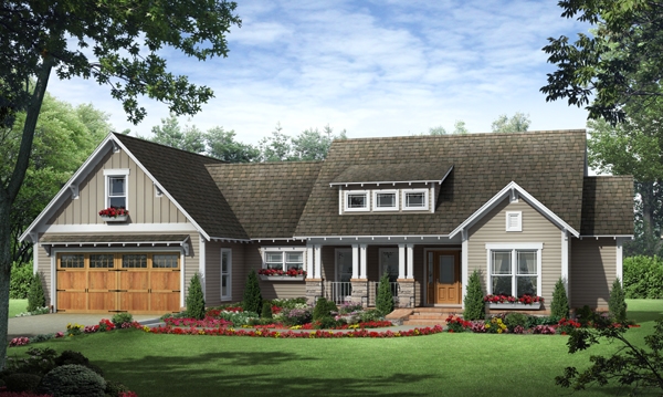 3-Bedroom, 1818 Sq Ft Craftsman Home Plan - 141-1245 - Main Exterior