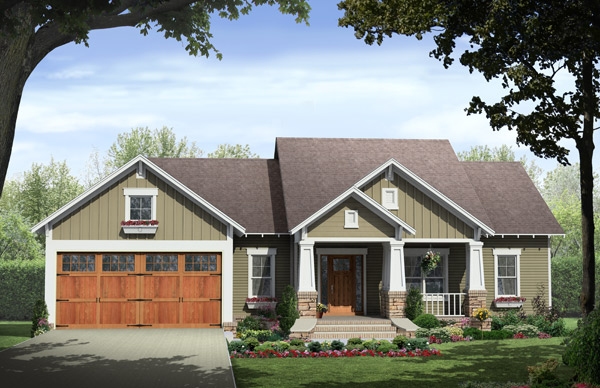 3-Bedroom, 1627 Sq Ft Craftsman Home - Plan #141-1257 - Main Exterior