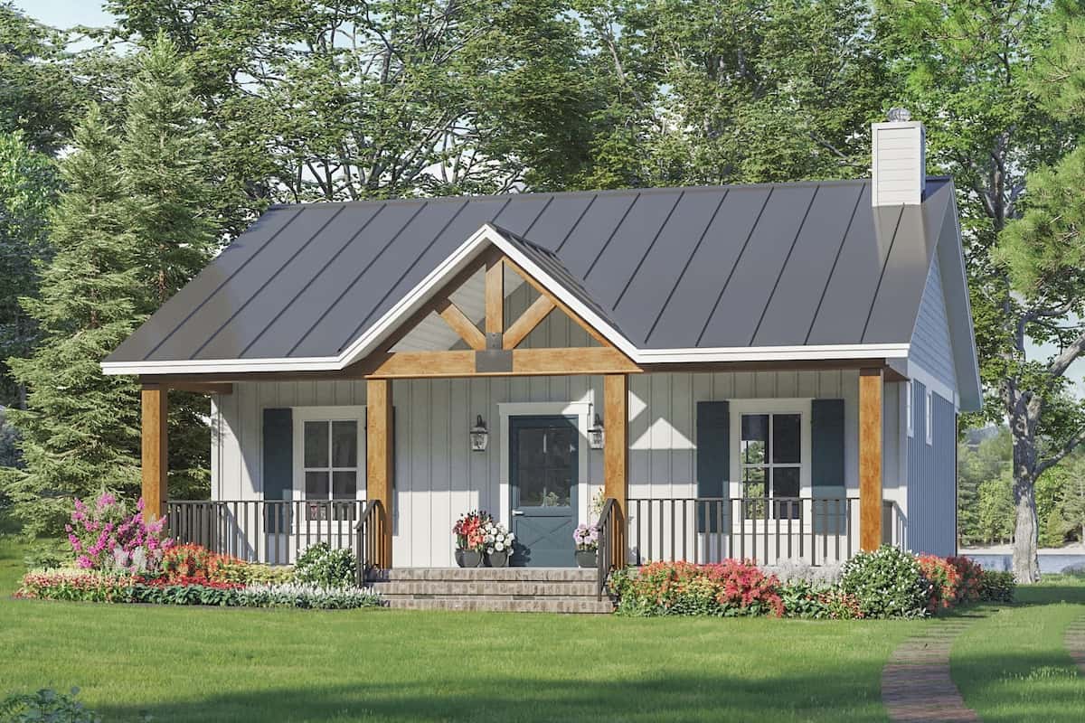 1-Bedroom, 872 Sq Ft Small House - Plan #141-1324 - Front Exterior