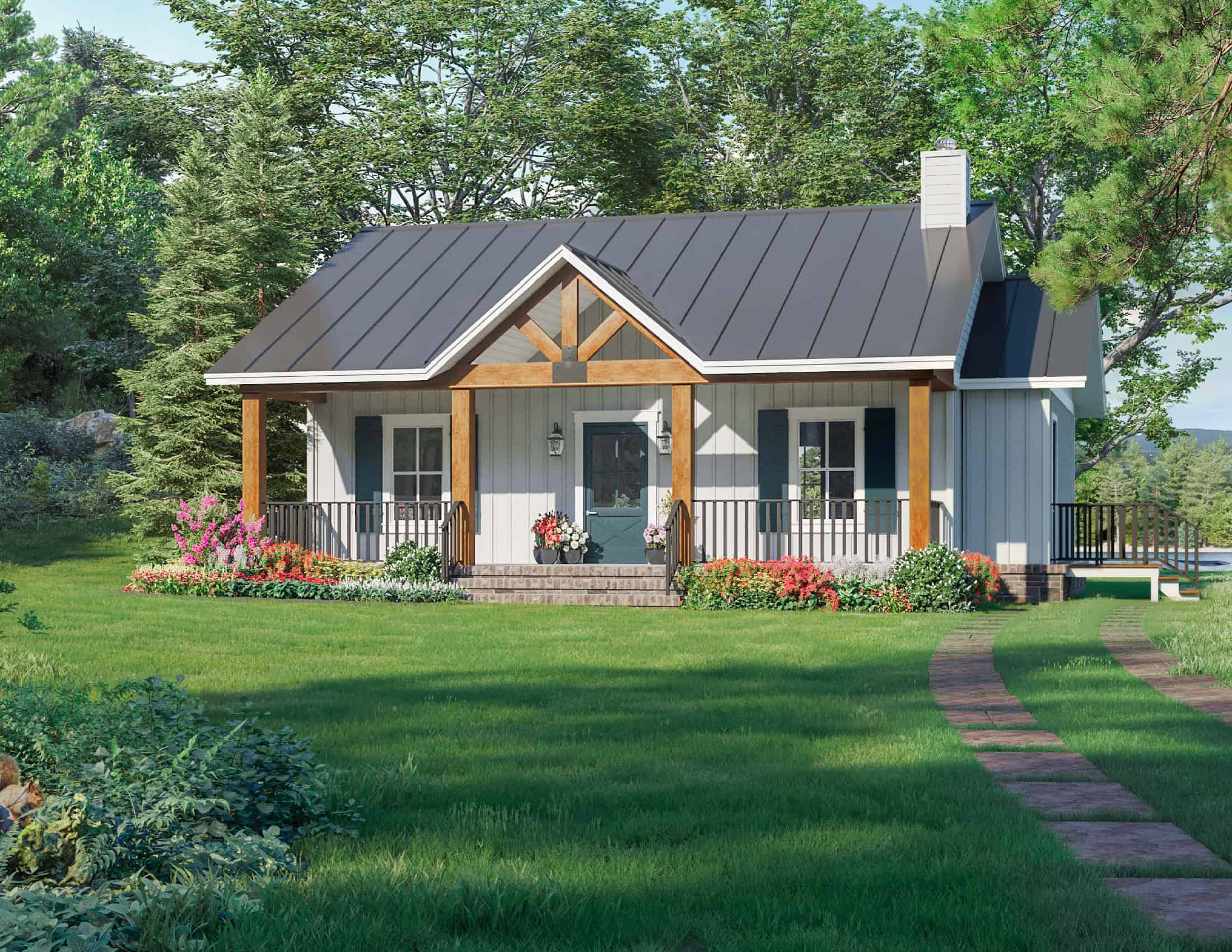 1-Bedroom, 904 Sq Ft Ranch Home - Plan #141-1325 - Main Exterior