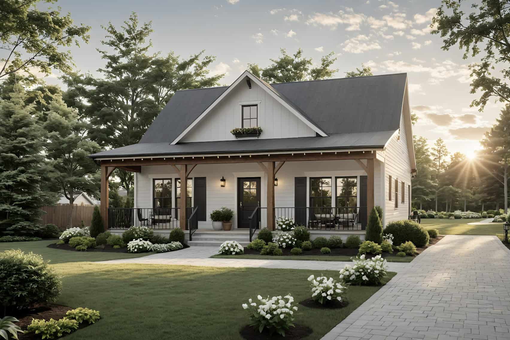 Modern Farmhouse Home Plan - 2 Bedrms, 2 Baths - 976 Sq Ft - #141-1355