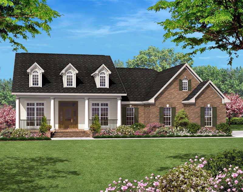 3-Bedroom, 1500 Sq Ft Country House Plan - 142-1010 - Front Exterior