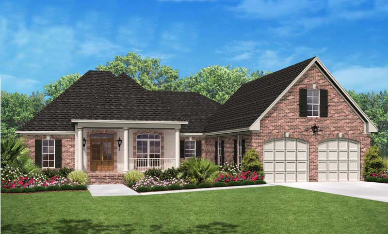 3-Bedroom, 2000 Sq Ft Country House Plan - 142-1034 - Front Exterior
