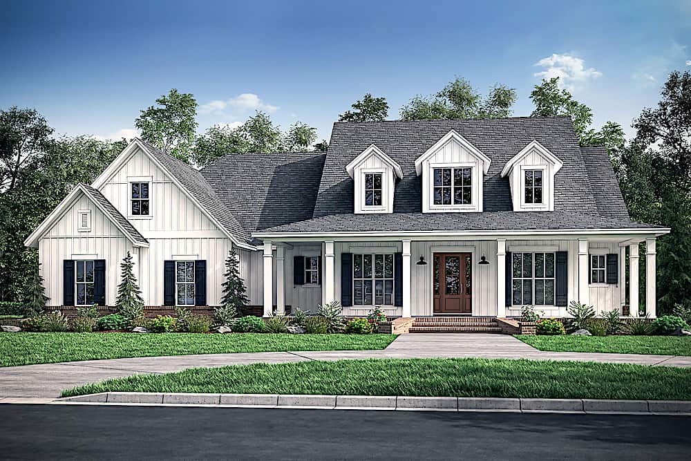 4-Bedroom, 2926 Sq Ft Farmhouse House - Plan #142-1220 - Front Exterior