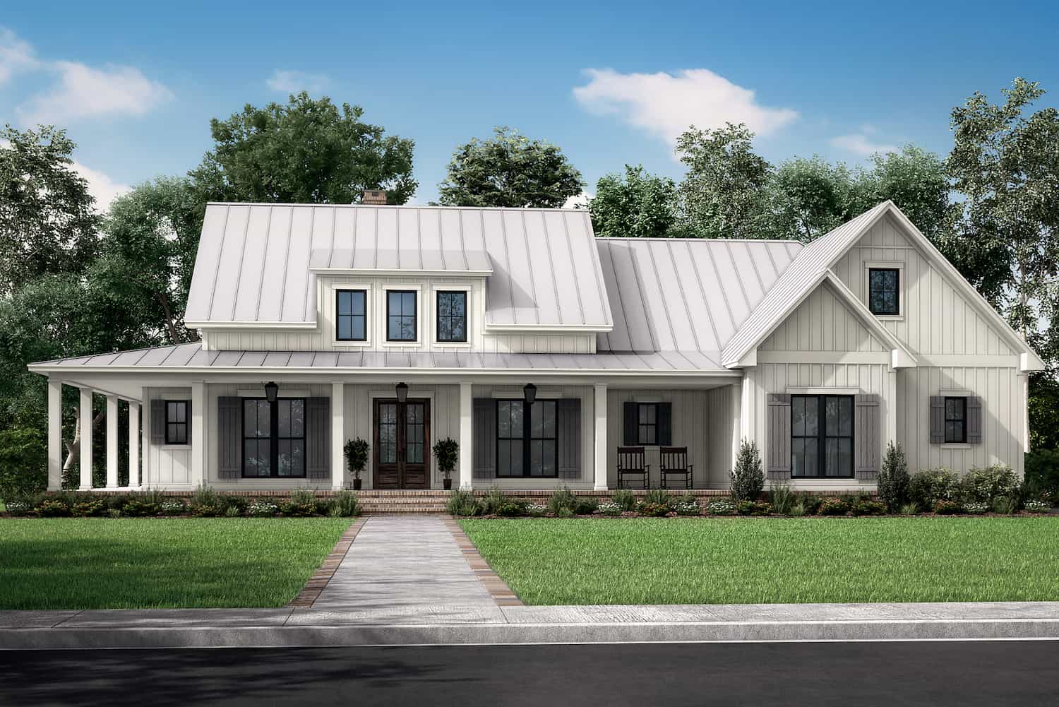 3-Bedroom, 2428 Sq Ft Farmhouse Home Plan - 142-1272 - Main Exterior