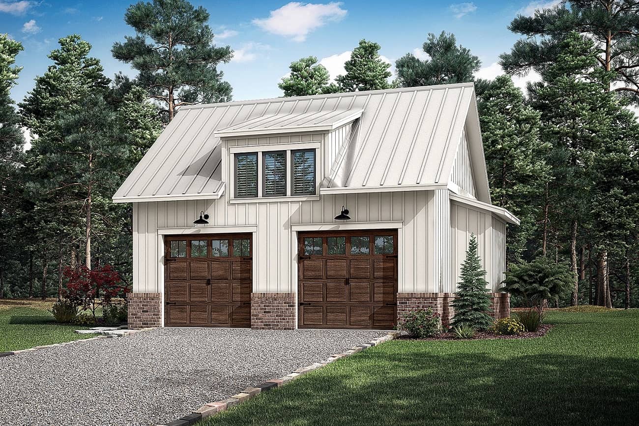 0-Bedroom, 772 Sq Ft Garage Home Plan - 142-1412 - Main Exterior