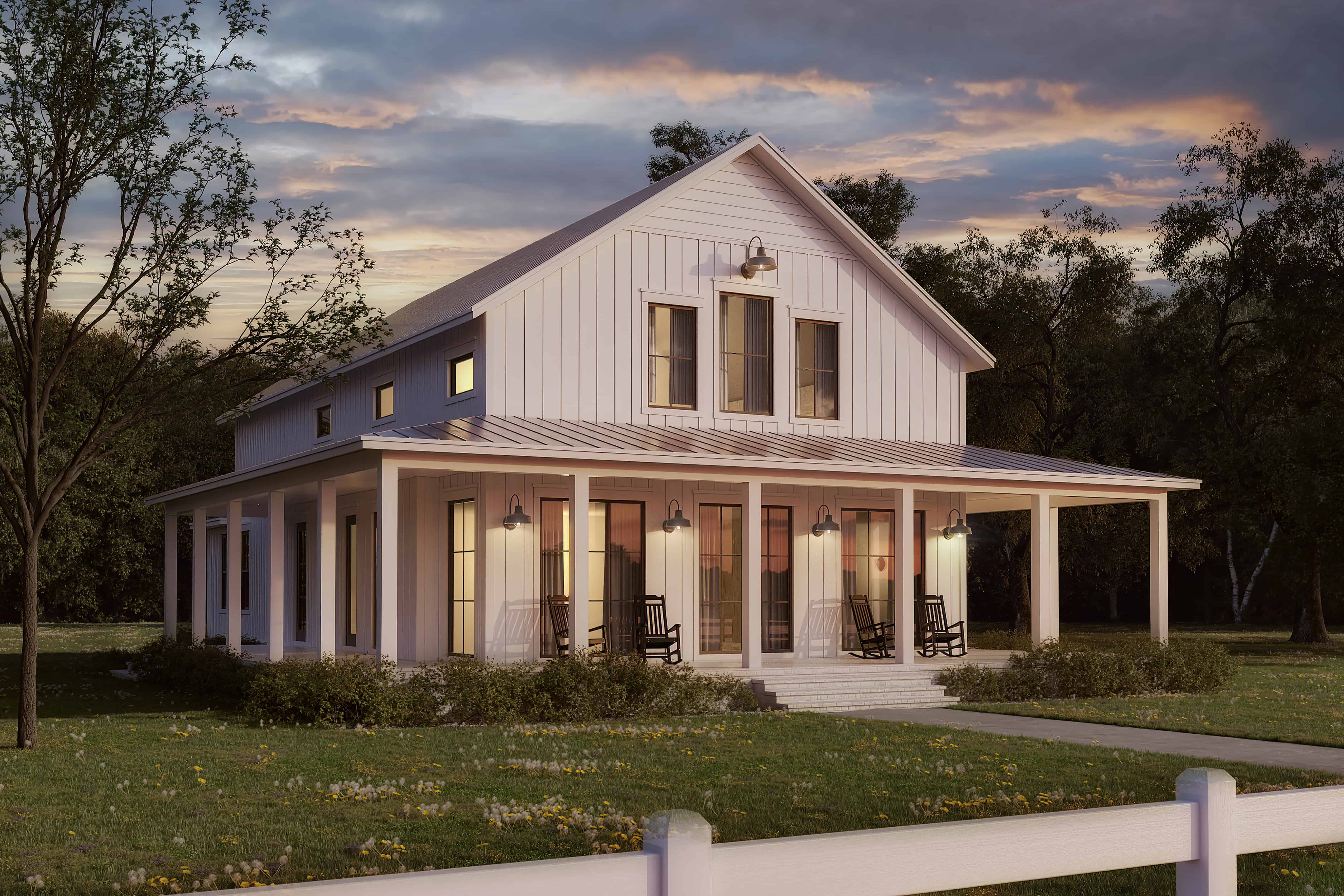 4-Bedroom, 2703 Sq Ft Farmhouse Home Plan - 142-1426 - Main Exterior