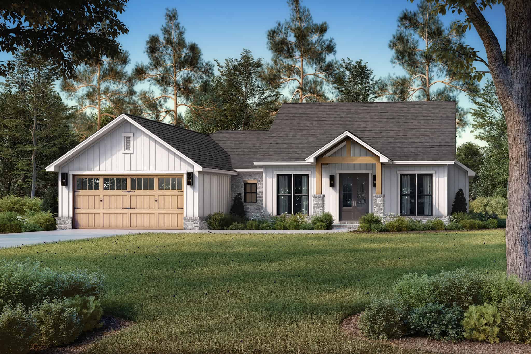 4-Bedroom, 1899 Sq Ft Country Ranch Plan - 142-1489 - Front Exterior