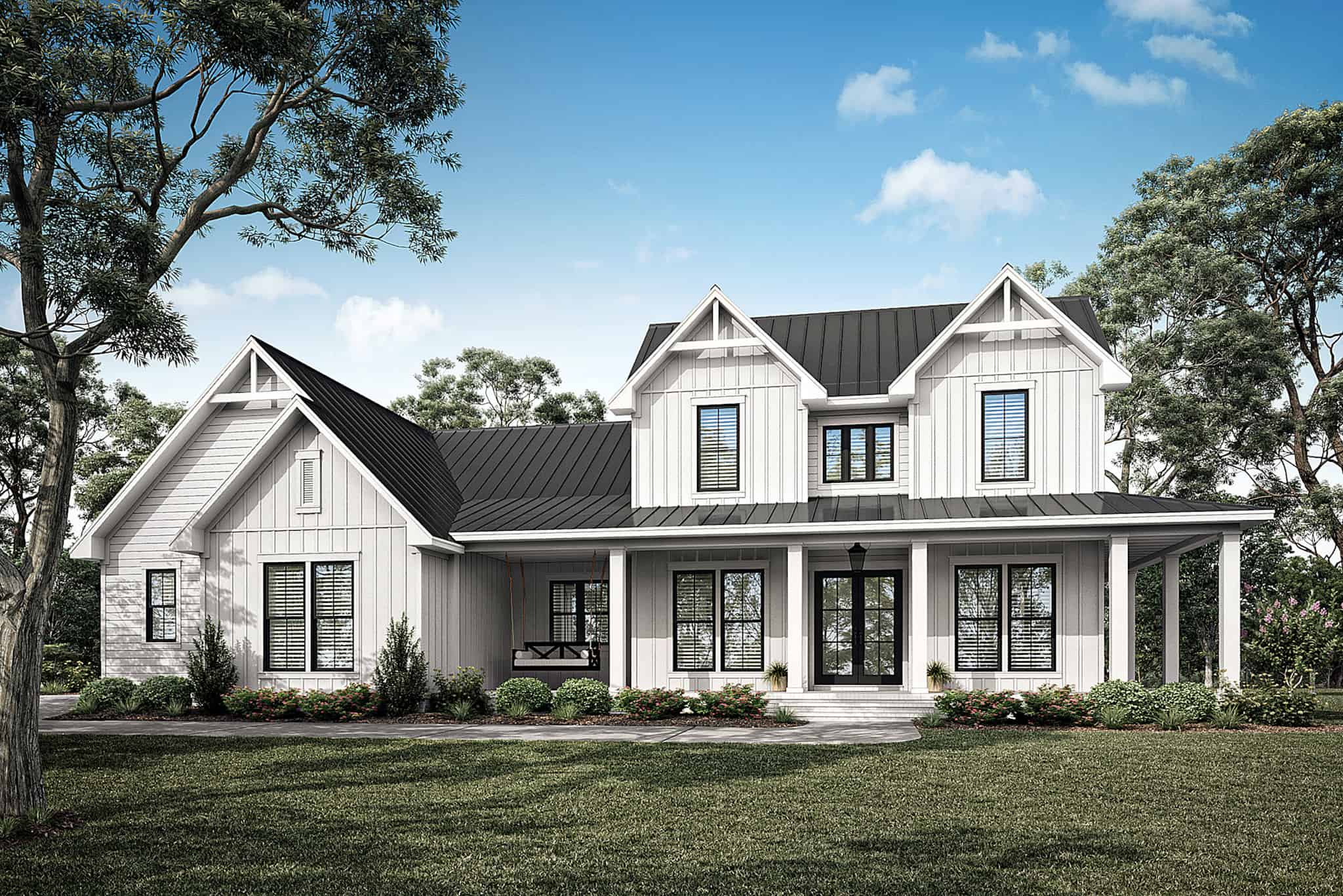 4-Bedroom, 2392 Sq Ft Farmhouse House Plan - 142-1490 - Front Exterior