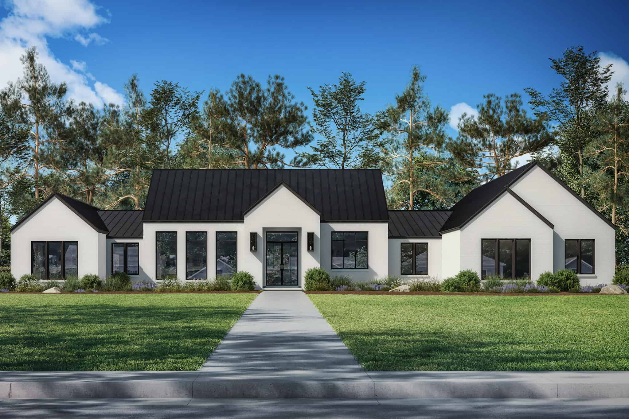 3-Bedroom, 2650 Sq Ft Modern Home Plan - 142-1492 - Main Exterior