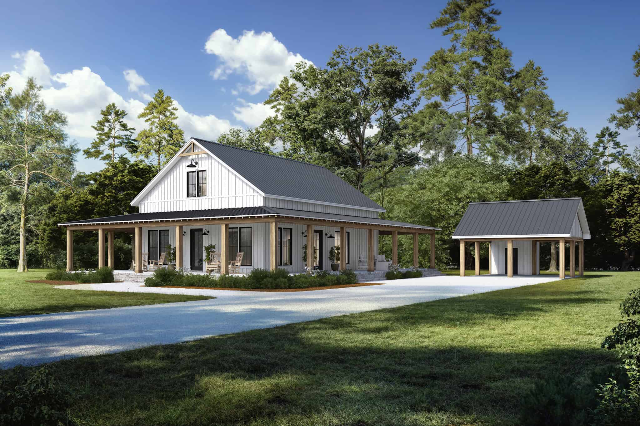 2-Bedroom, 1408 Sq Ft Barndominium Home Plan - 142-1499 - Main Exterior