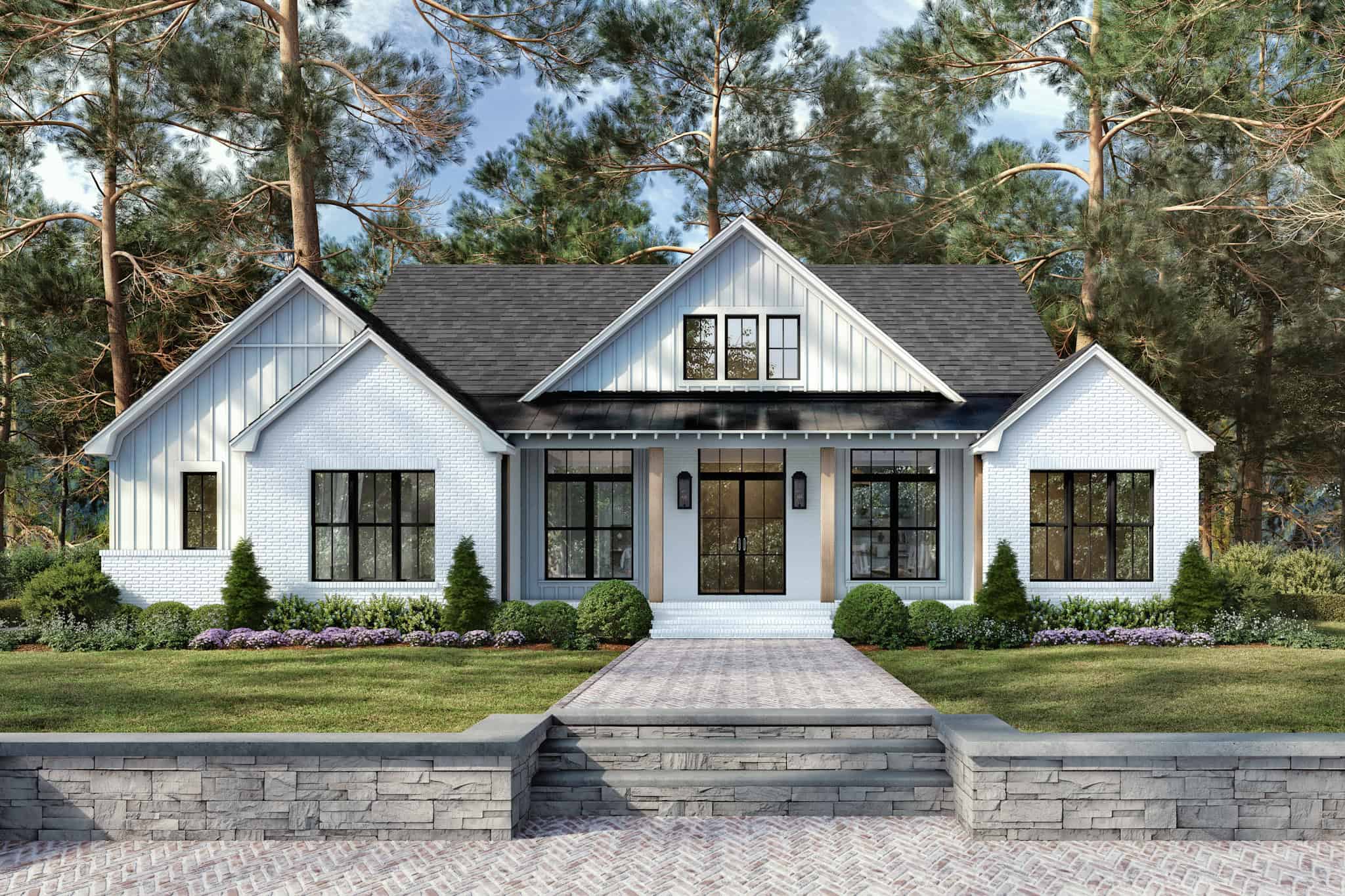 3-Bedroom, 2407 Sq Ft Transitional Home Plan - 142-1505 - Main Exterior