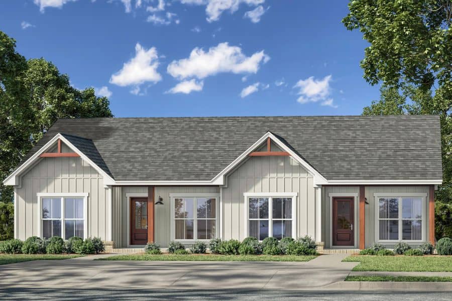 4-Bedroom, 2000 Sq Ft Traditional Duplex Plan #142-1526
