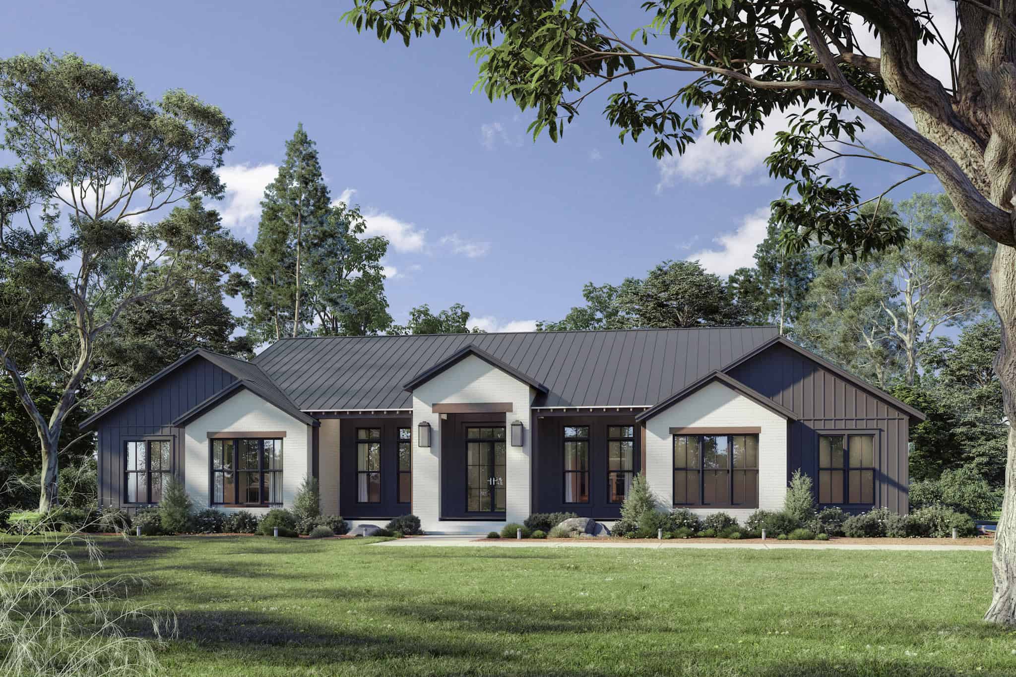 5-Bedroom, 3340 Sq Ft Transitional Home Plan - 142-1527 - Main Exterior