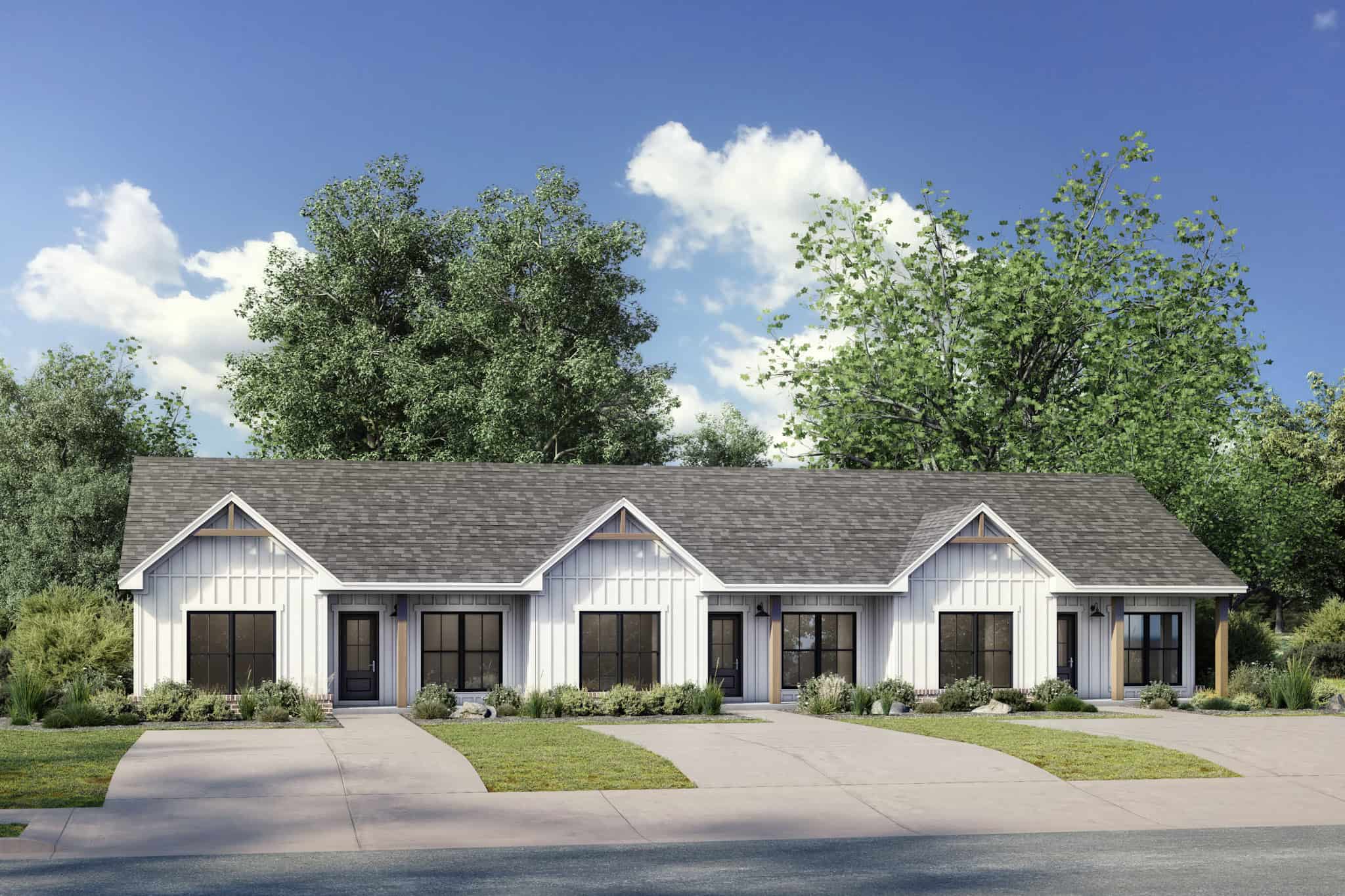 6-Bedroom, 3000 Sq Ft Traditional Duplex Plan - 142-1532 - Main Exterior