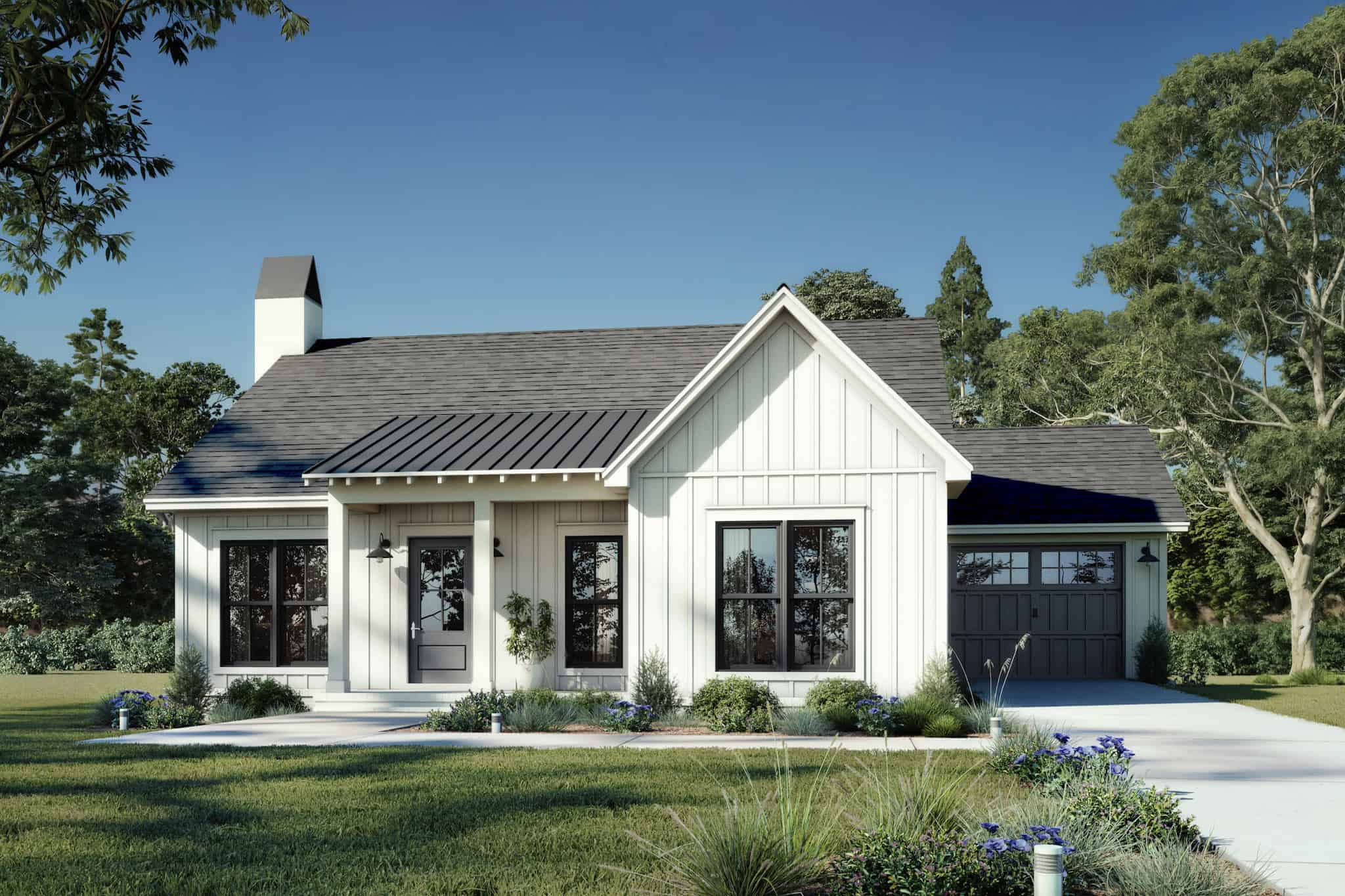 2-Bedroom, 1400 Sq Ft Country Home Plan - 142-1543 - Main Exterior