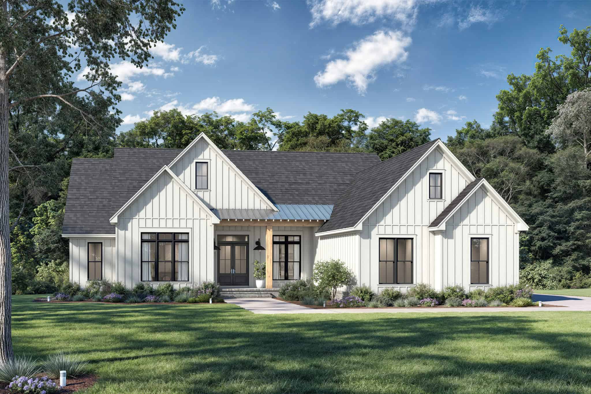 4-Bedroom, 2475 Sq Ft Modern Farmhouse Home Plan - 142-1555 - Main Exterior