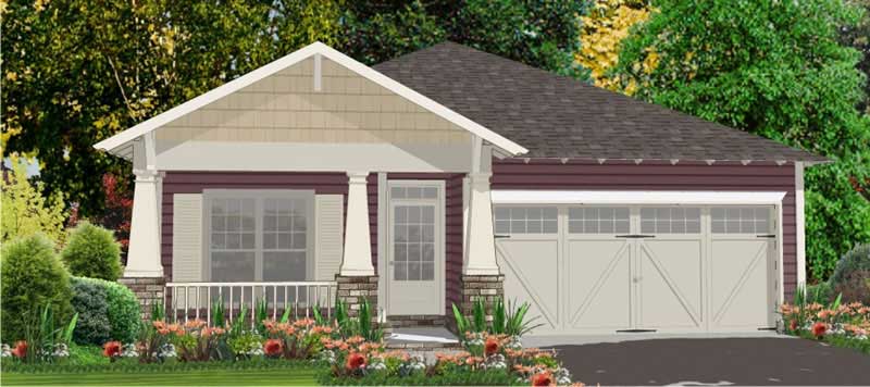 3-Bedroom, 1556 Sq Ft Bungalow Home Plan - 144-1002 - Main Exterior