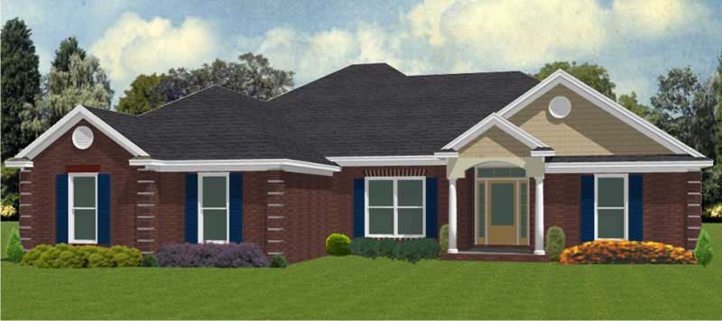 4-Bedroom, 1846 Sq Ft Ranch Home Plan - 144-1079 - Main Exterior