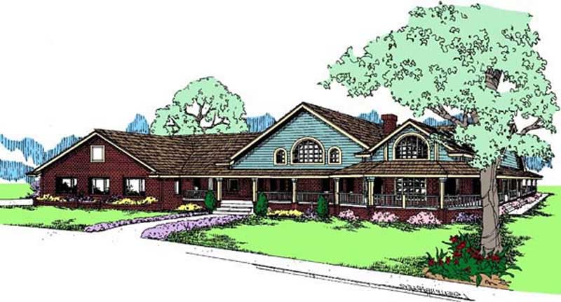 3-Bedroom, 2916 Sq Ft Country House Plan - 145-1000 - Front Exterior