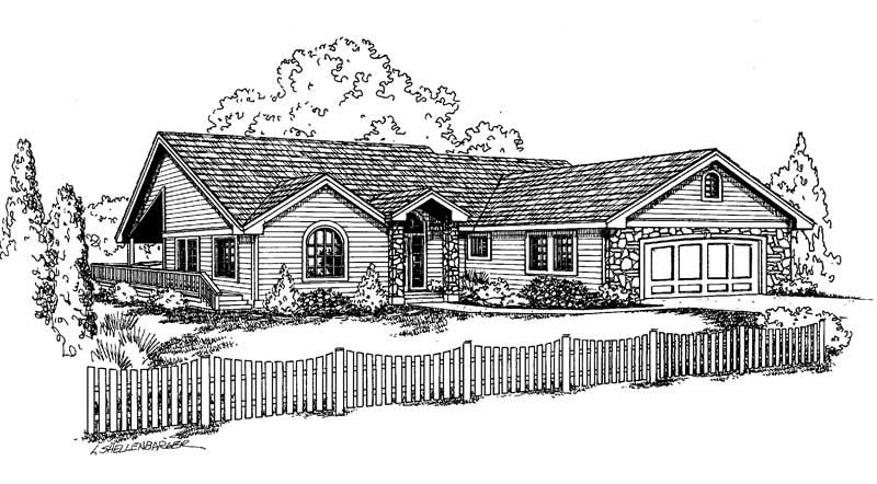3-Bedroom, 1613 Sq Ft Contemporary House Plan - 145-1084 - Front Exterior
