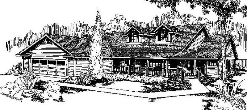 3-Bedroom, 1979 Sq Ft Country House Plan - 145-1210 - Front Exterior