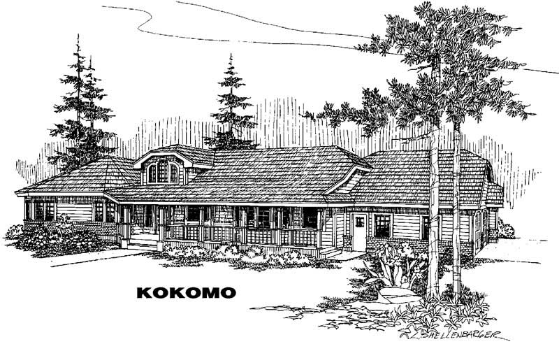 3-Bedroom, 2514 Sq Ft Ranch House Plan - 145-1298 - Front Exterior