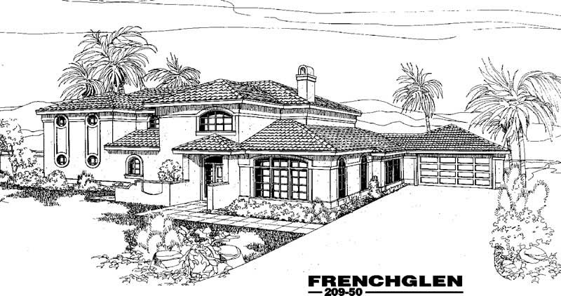 2-Bedroom, 2886 Sq Ft Mediterranean House Plan - 145-1302 - Front Exterior