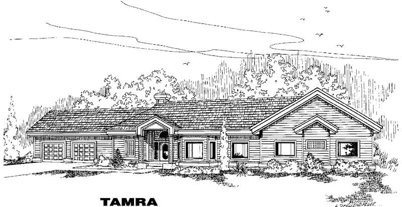 4-Bedroom, 2579 Sq Ft Ranch House Plan - 145-1349 - Front Exterior