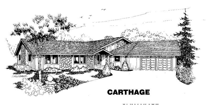 3-Bedroom, 2345 Sq Ft Ranch House Plan - 145-1389 - Front Exterior