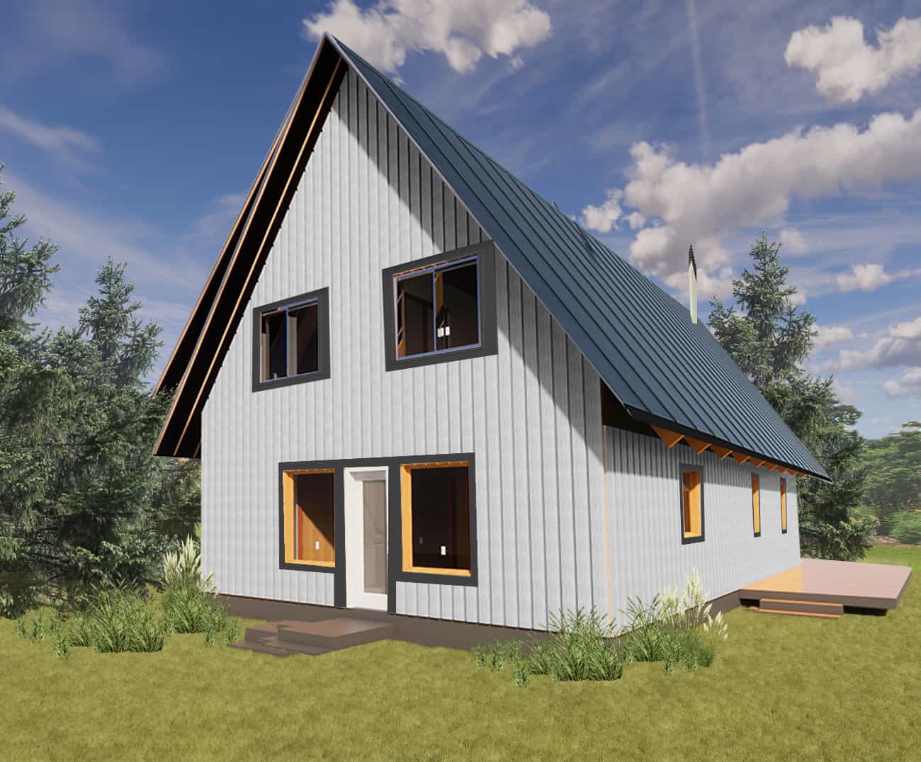 2-Bedroom, 1423 Sq Ft Vacation Homes House Plan - 145-1407 - Front Exterior