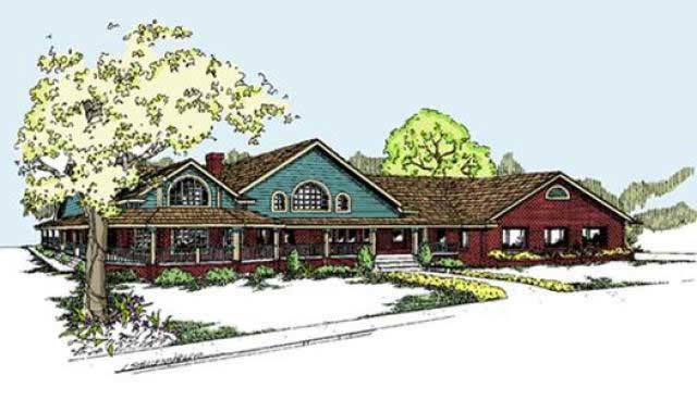 3-Bedroom, 2778 Sq Ft Country House Plan - 145-1567 - Front Exterior