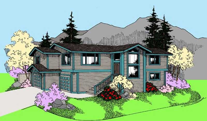 3-Bedroom, 2237 Sq Ft Contemporary House Plan - 145-1592 - Front Exterior