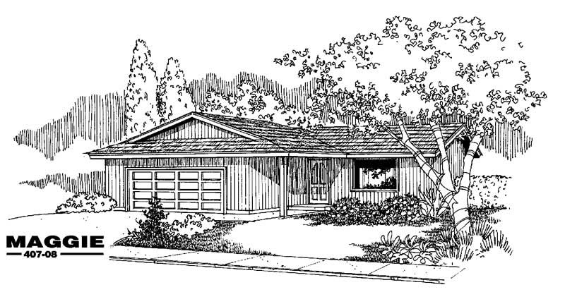 3-Bedroom, 1154 Sq Ft Country House Plan - 145-1622 - Front Exterior