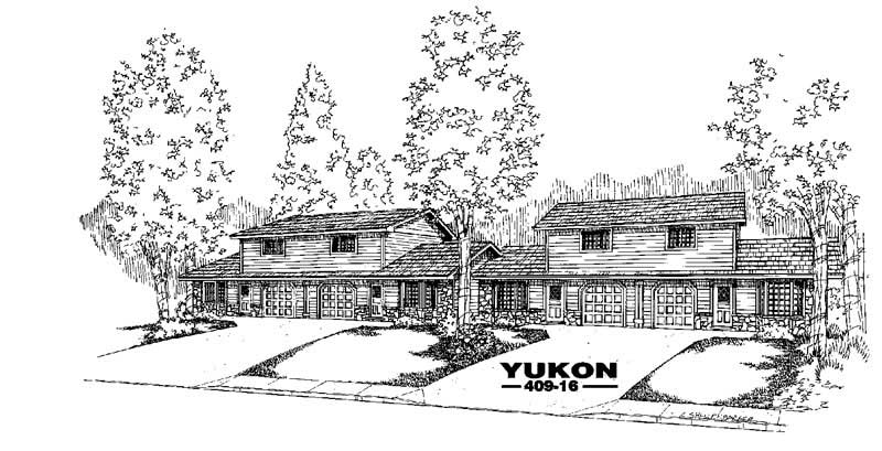 2-Bedroom, 946 Sq Ft Per Unit Triplex Plan - 145-1936 - Front Exterior