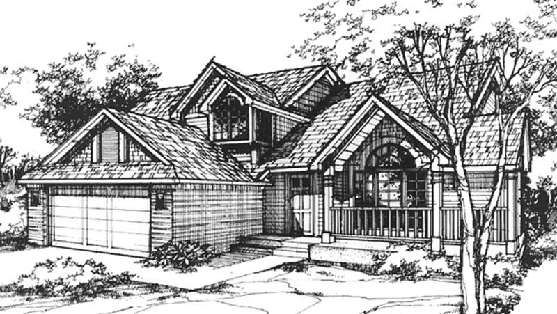 3-Bedroom, 2109 Sq Ft Country House Plan - 146-1215 - Front Exterior