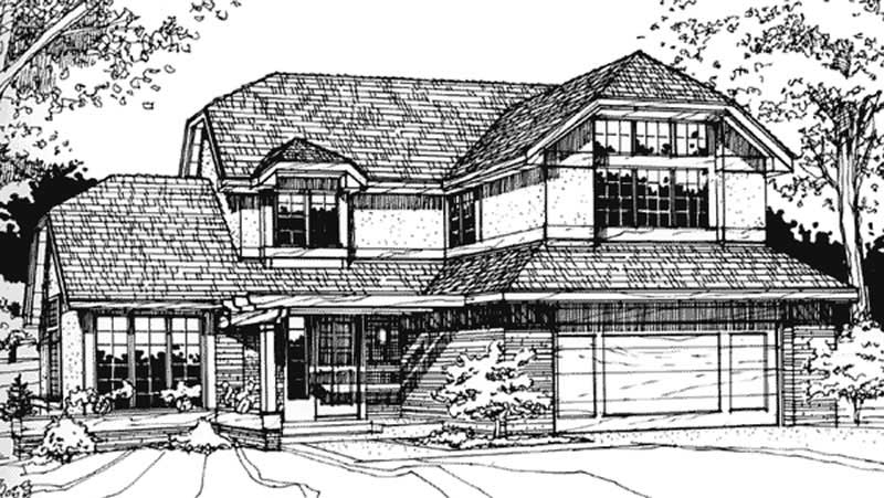 3-Bedroom, 1990 Sq Ft European House Plan - 146-1225 - Front Exterior