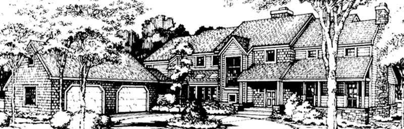 3-Bedroom, 3499 Sq Ft Country House Plan - 146-1294 - Front Exterior