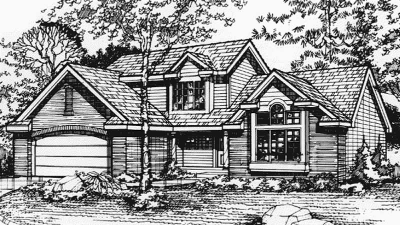3-Bedroom, 2200 Sq Ft 1 1/2 Story House Plan - 146-1320 - Front Exterior